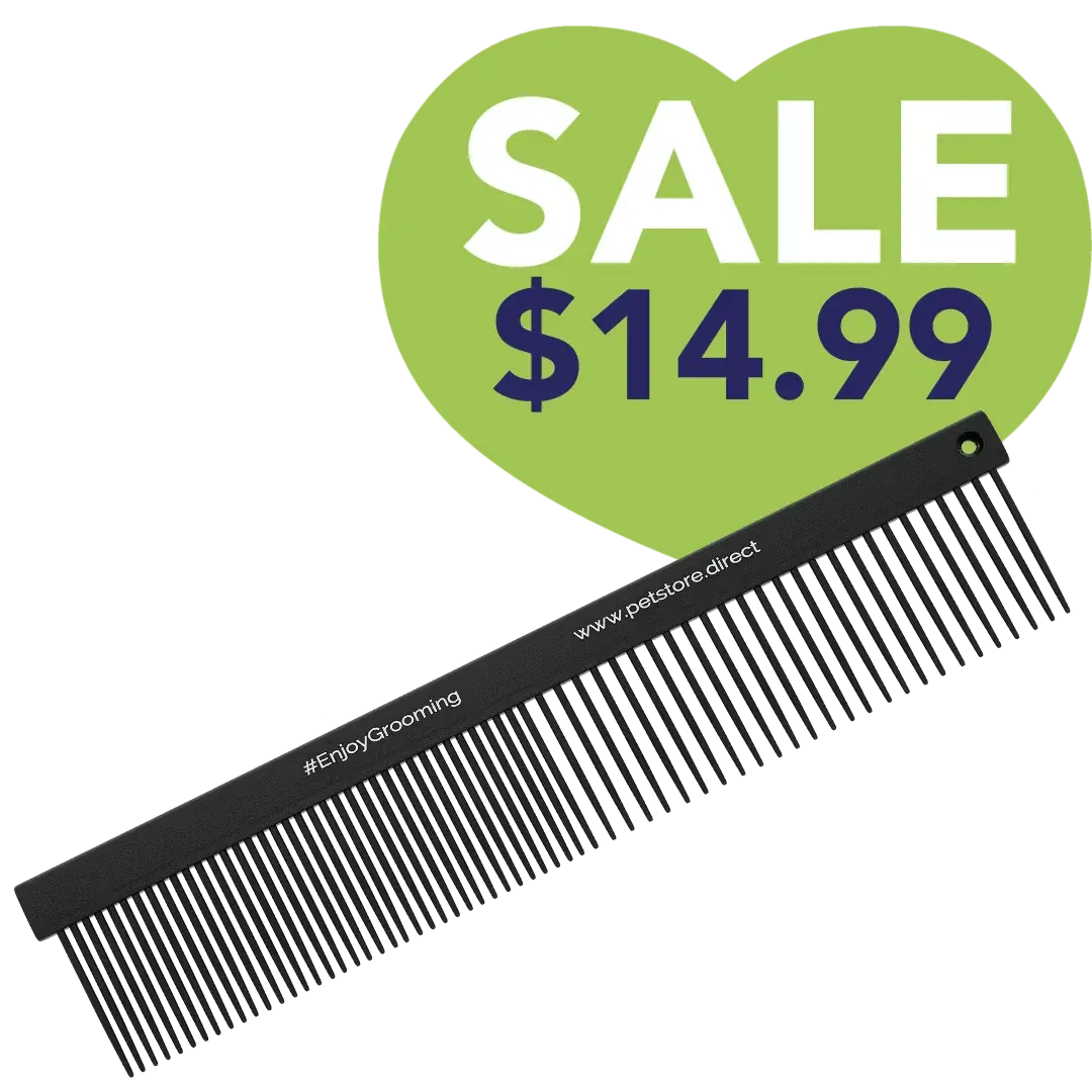 7" 50/50 Flat Black Comb by PetStore.Direct