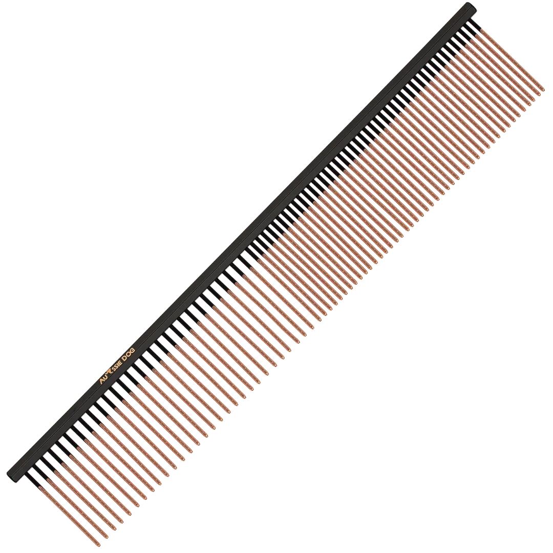 7.5" 50/50 Fluff Ionic End Strip Comb With Spiral Pins by Aussie Dog