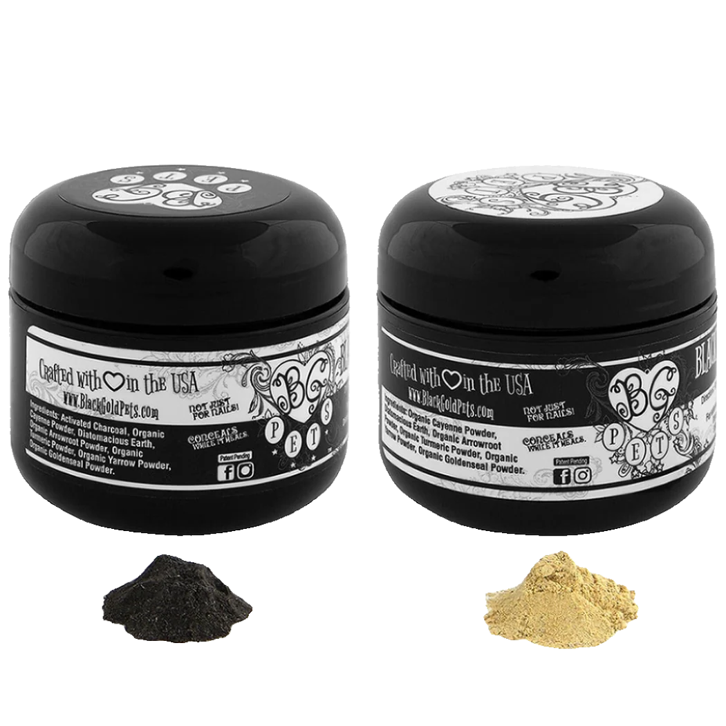 2oz Black Gold Powder 2 Pack (1 Black - 1 Blonde) by Black Gold Pets