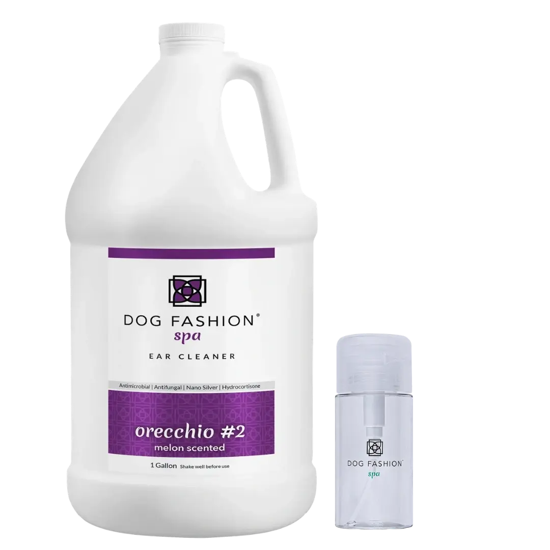 Orecchio #2 Melon Scented Ear Cleaner Gallon With Free Ear Cleaner Bottle by Dog Fashion Spa - Image 4