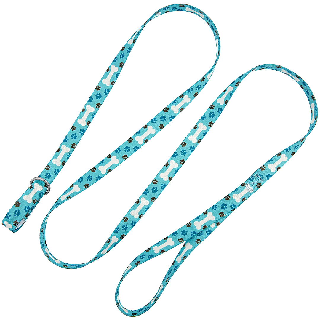 5ft Slip-Lead Leash Blue Bones by Groom Loop