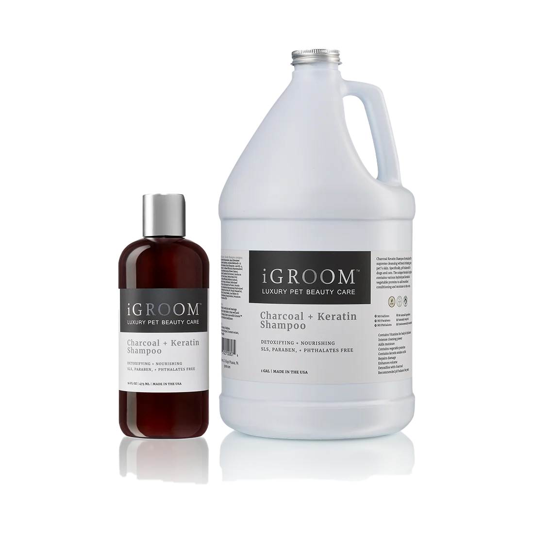 Charcoal and Keratin Shampoo Gallon by iGroom - Image 3