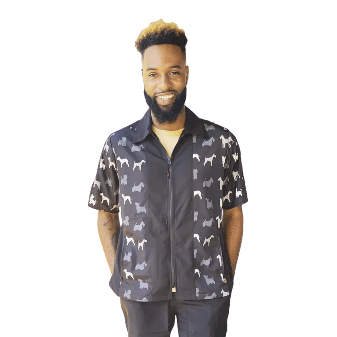 Men's Terrier Print Grooming Jacket by Ladybird Line - Image 4
