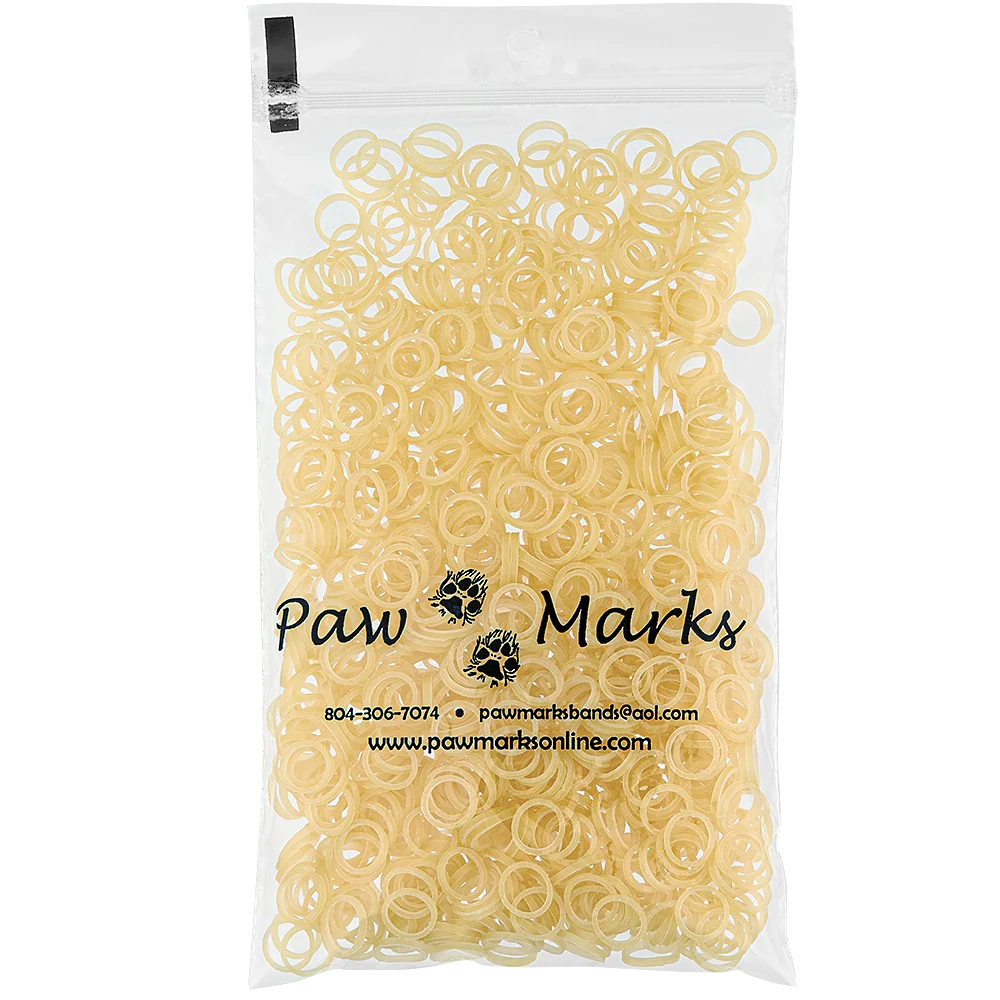 Latex Dog Hair Bands 5/16" Medium Weight Clear by PawMarks