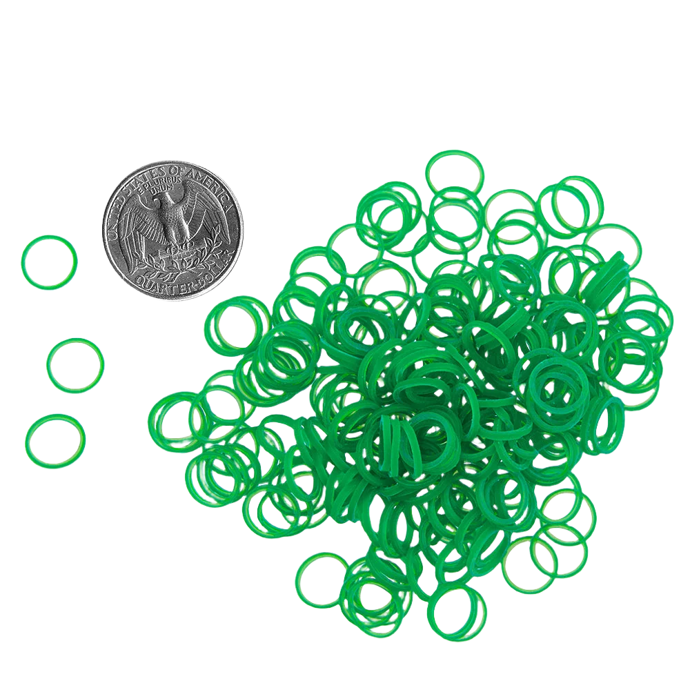 Latex Dog Hair Bands 5/16" Medium Weight Hot Green by PawMarks - Image 2
