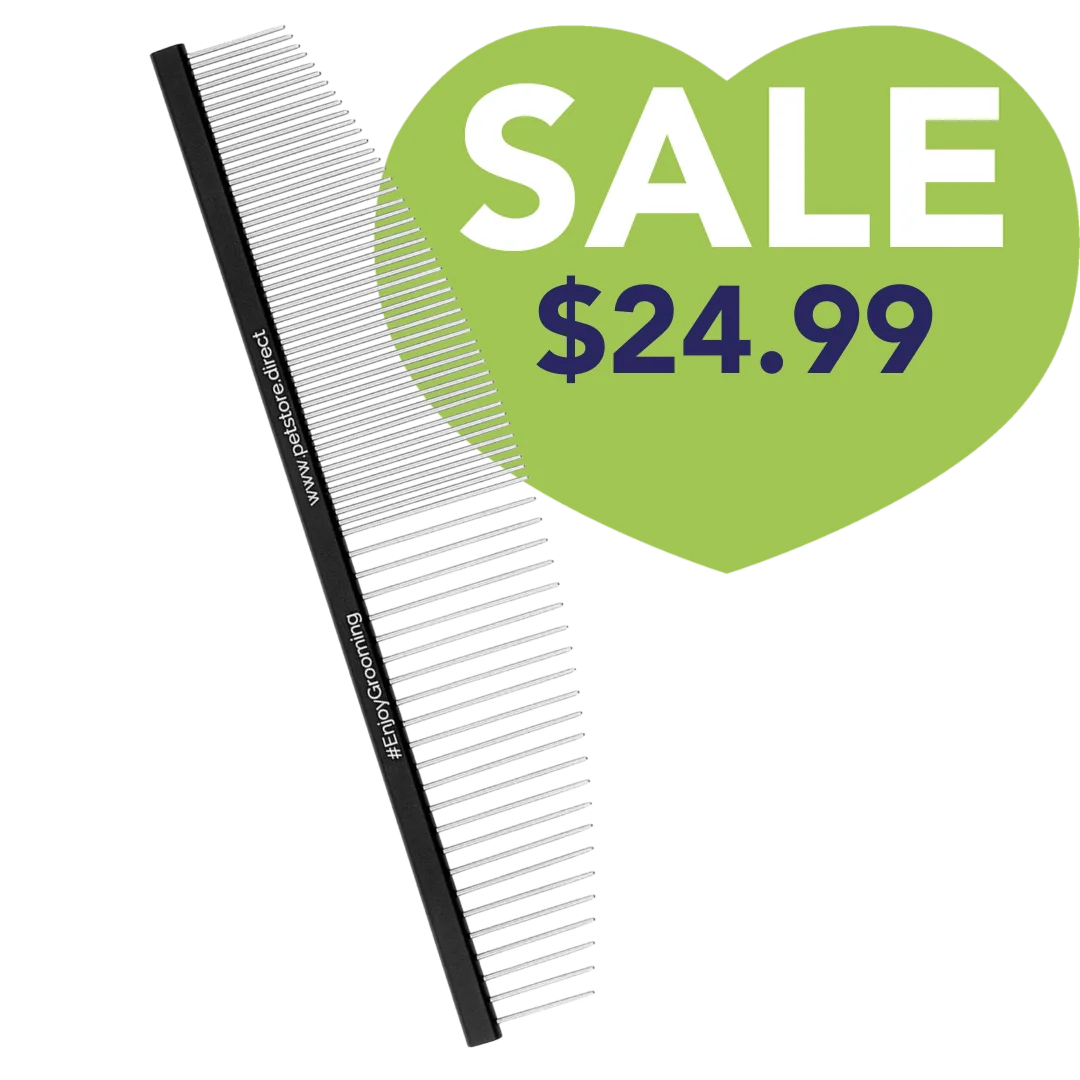 6.5" 50/50 Black Half-Moon Comb by PetStore.Direct