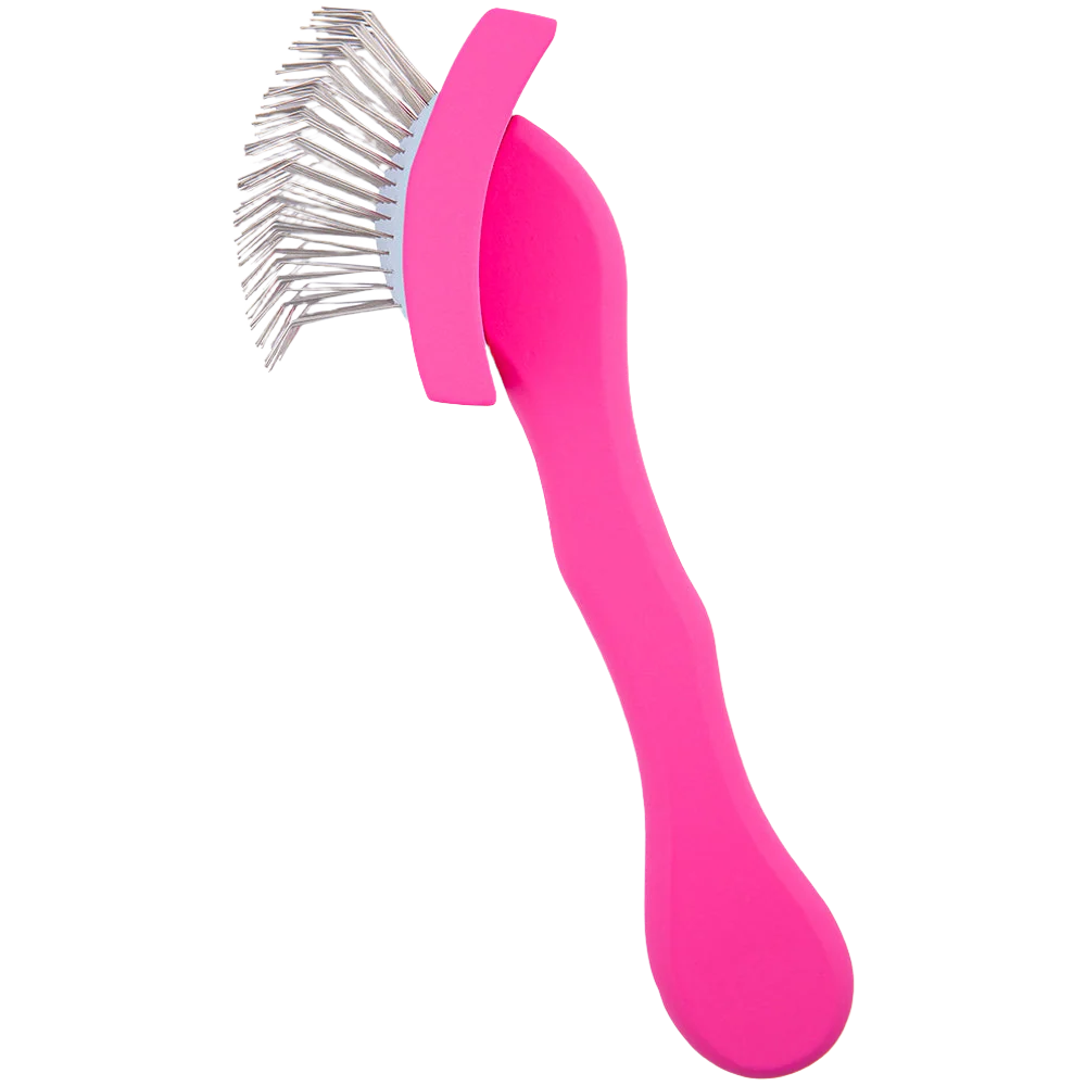 Medium Curved Pink Dematting Brush by PetStore.Direct - Image 3
