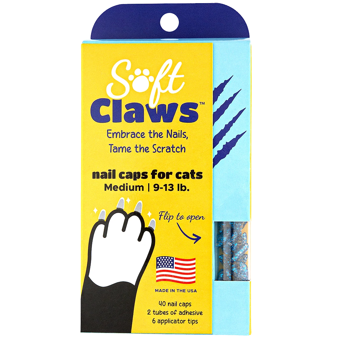 Blue Sparkle Feline Medium Nail Caps by Soft Claws - Image 3