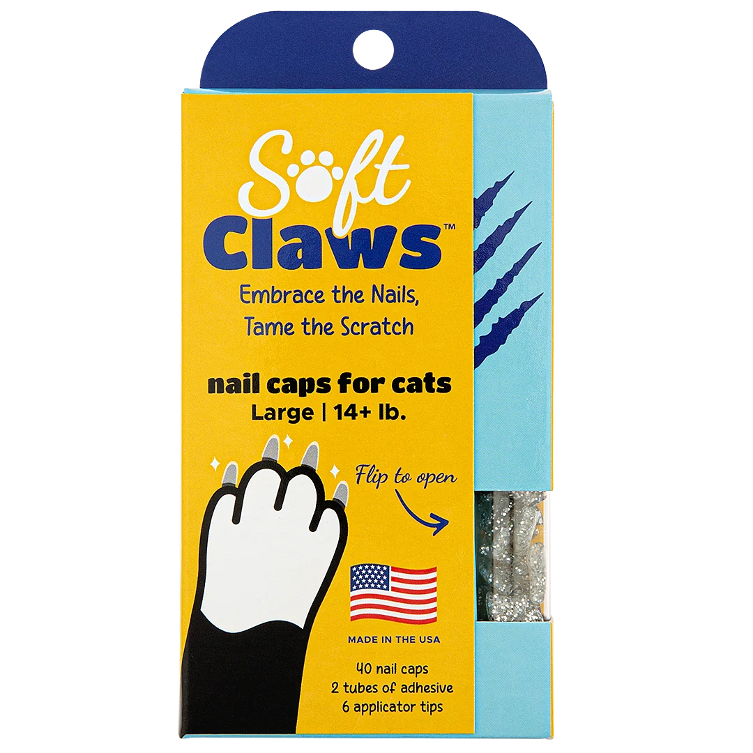 Silver Sparkle Feline Large Nail Caps by Soft Claws - Image 3