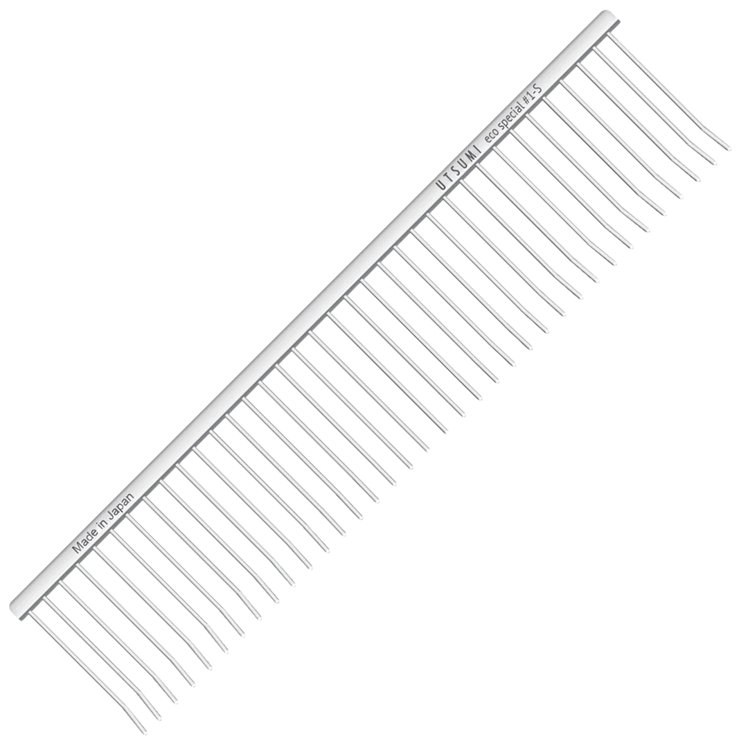 7.5" Curved Tip ECO Special #1 S Comb Silver by Utsumi