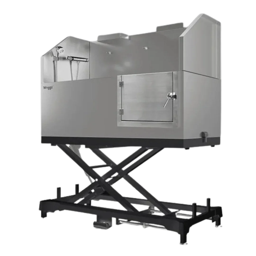 Pre-Order 60" Dog Grooming Electric Tub with Lift-up Door Black by Waggz