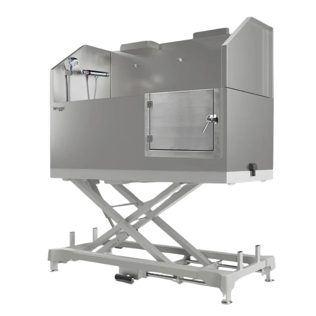 60" Dog Grooming Electric Tub with Lift-up Door White by Waggz