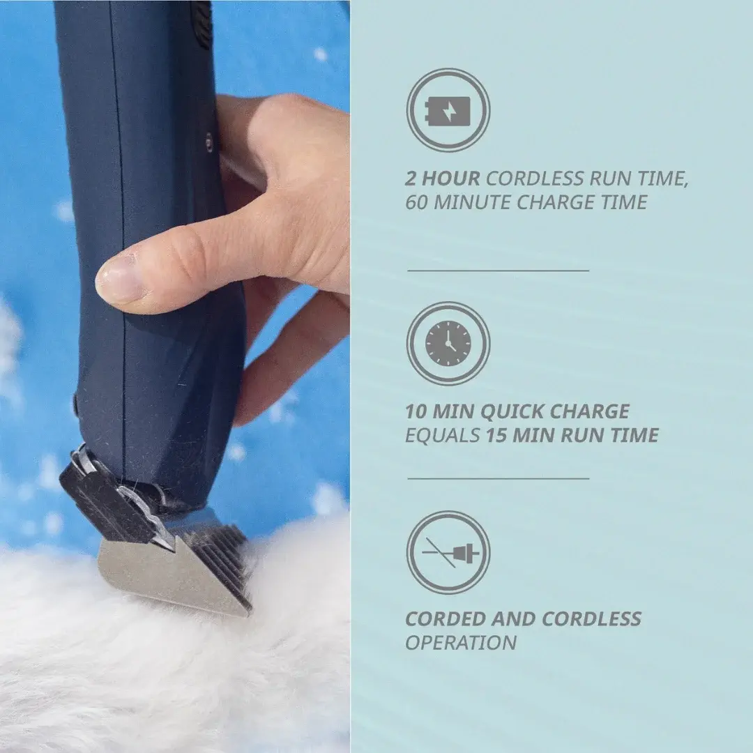 KMC+ 2 Speed Cordless Clipper Navy Blue by Wahl - Image 5