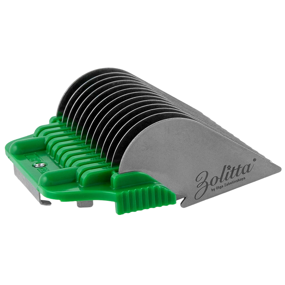 #C 7/8" Green Wide Attachment Comb 22 mm by Zolitta - Image 2