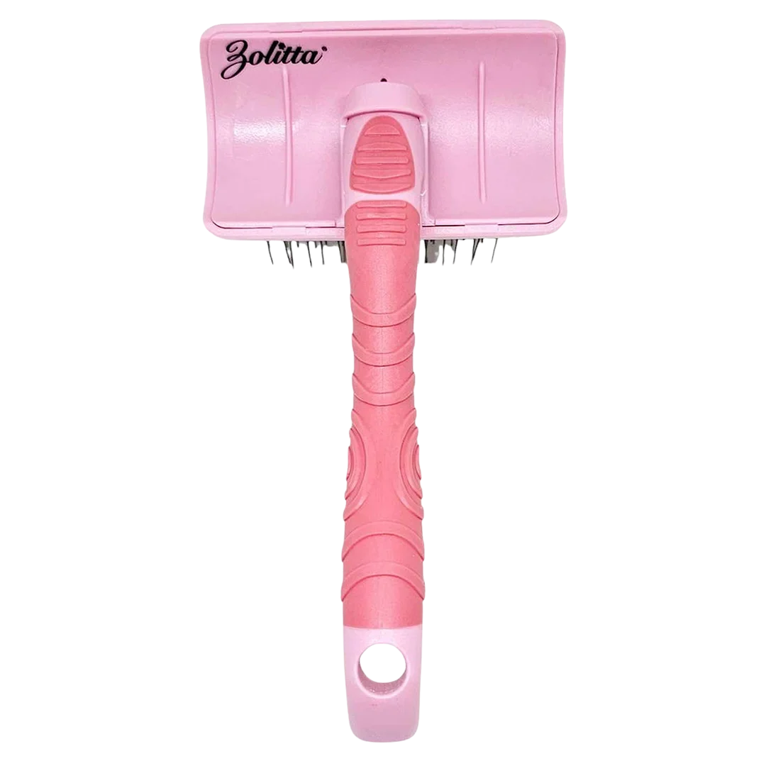 Pretty Girl Medium Plastic Handle Slicker Brush Pink by Zolitta - Image 2