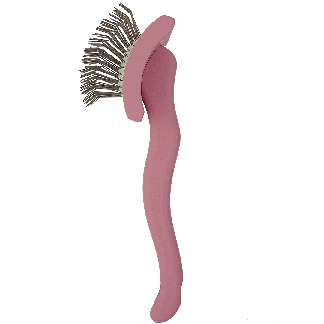 Wooden Medium Dematting Slicker Brush Pink by Zolitta - Image 3