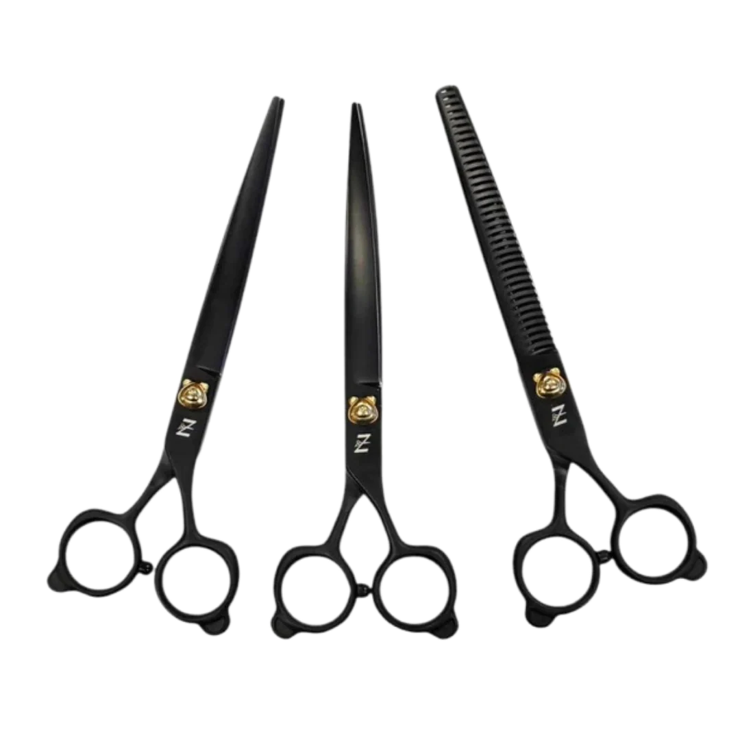 Teddy Bear 6.5" 3 Scissors Set Black by Zolitta - Image 2